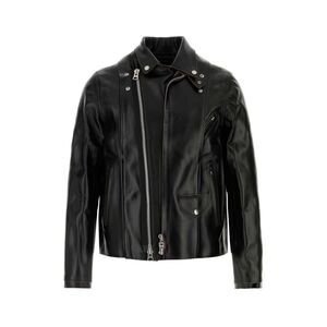 Sacai Men Black Leather Jacket